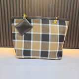 Elegant Plaid Tote Bags