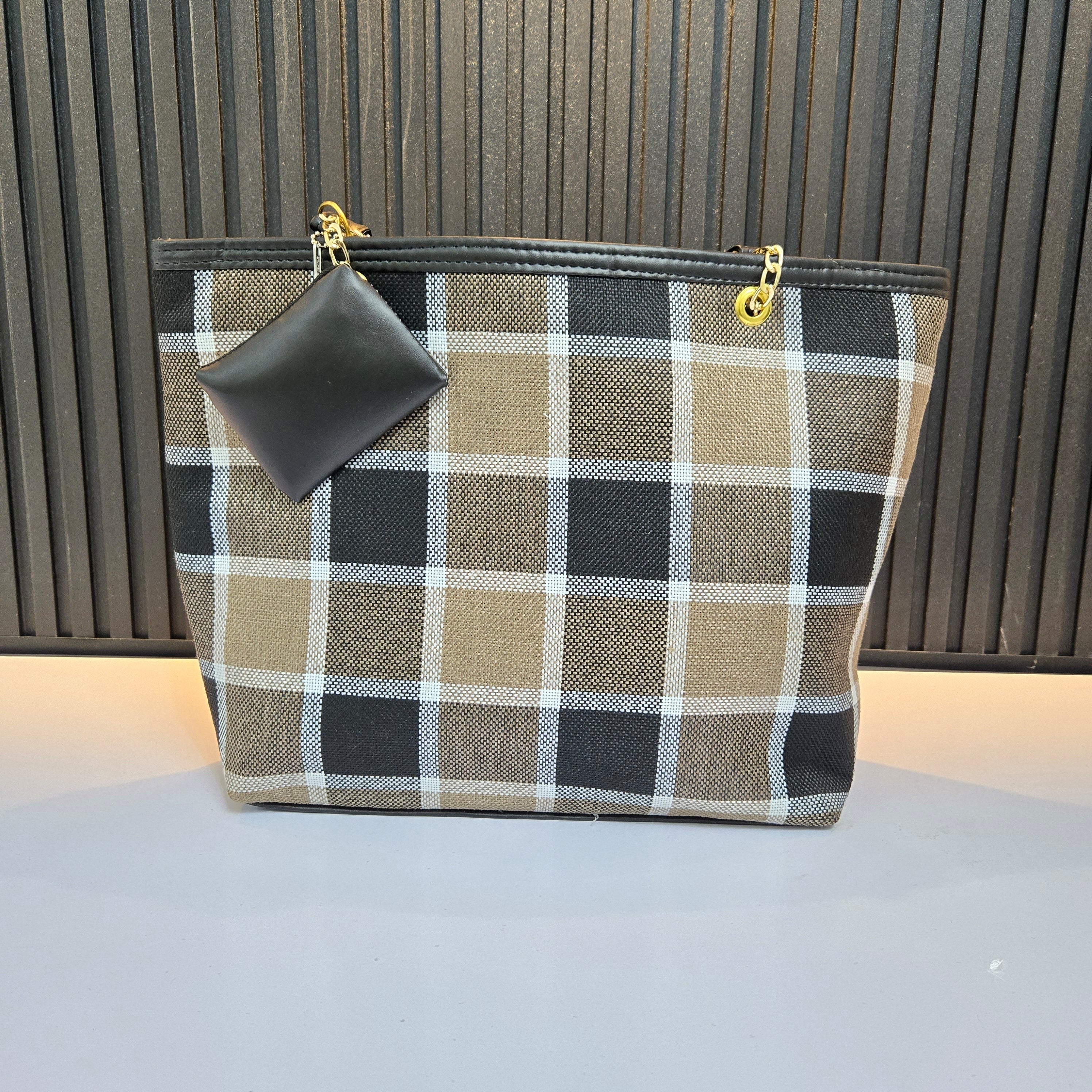 Elegant Plaid Tote Bags
