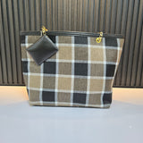 Elegant Plaid Tote Bags