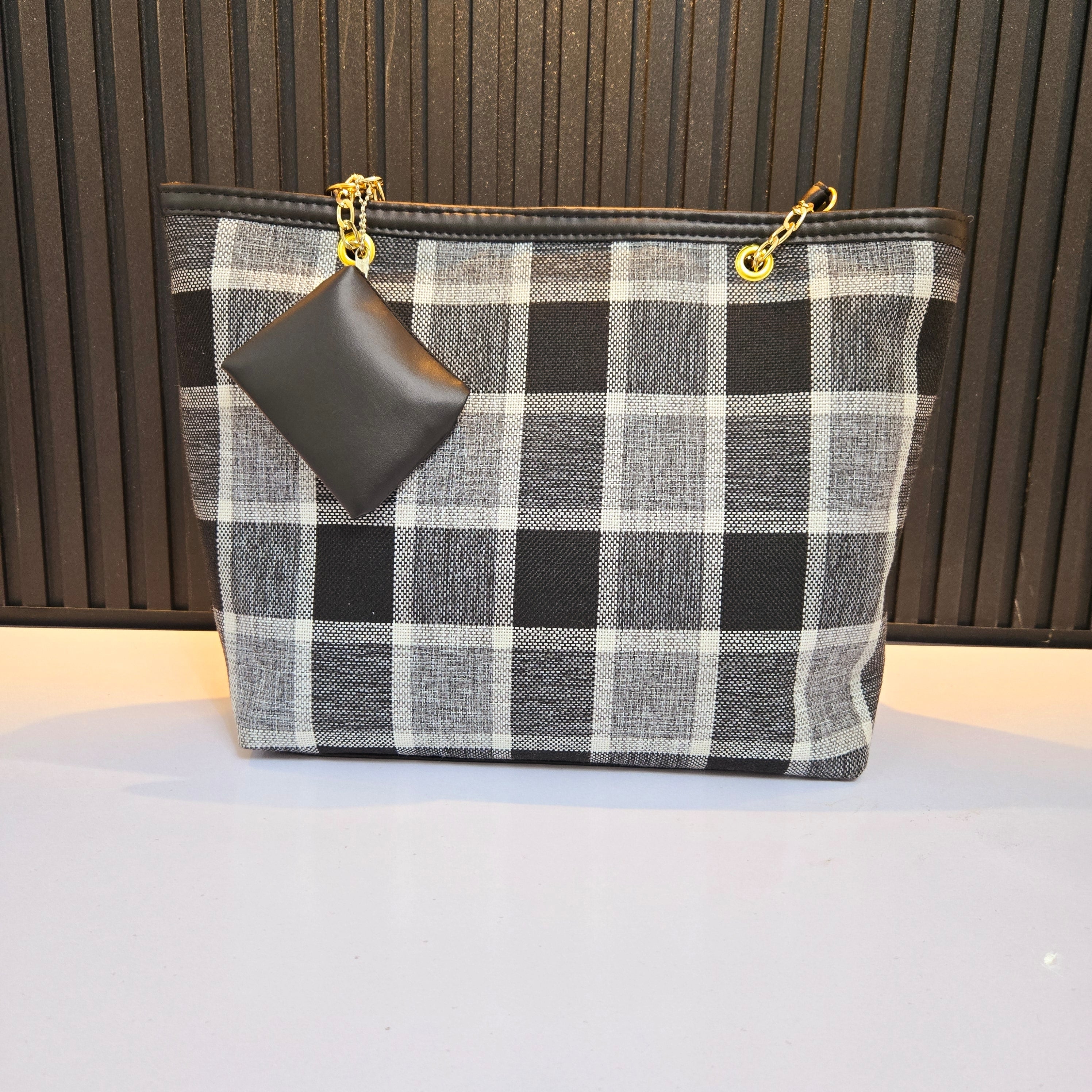 Elegant Plaid Tote Bags