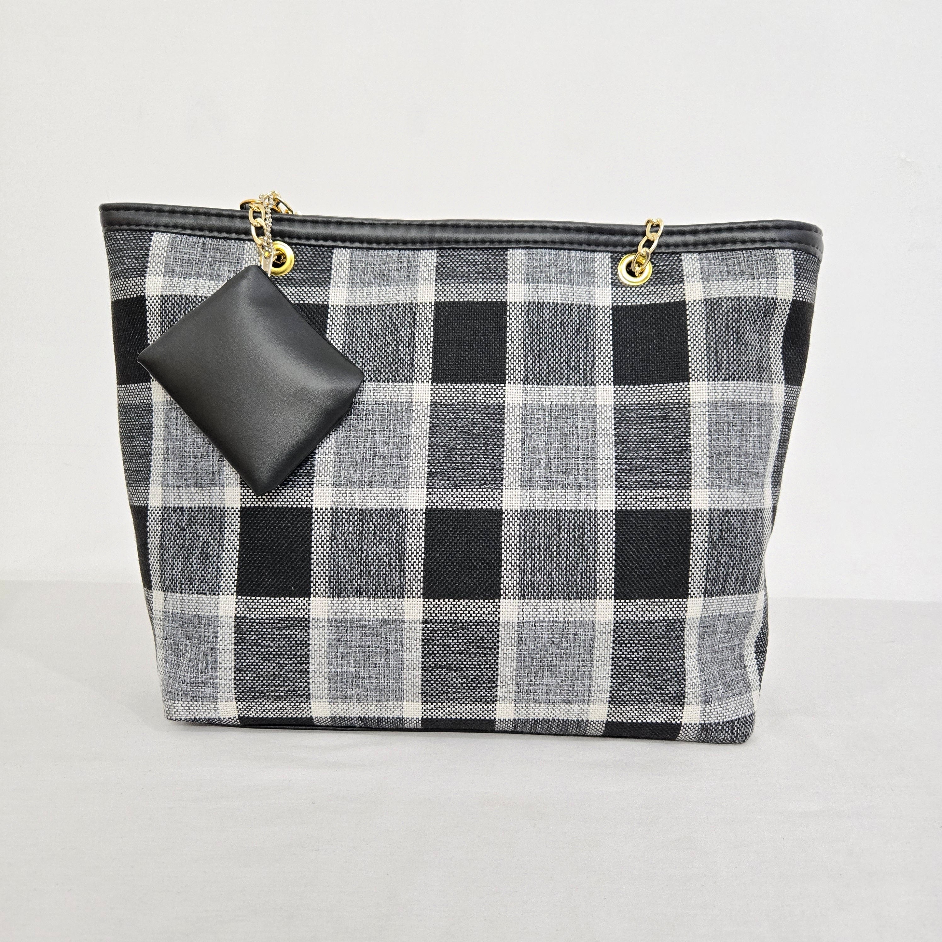 Elegant Plaid Tote Bags