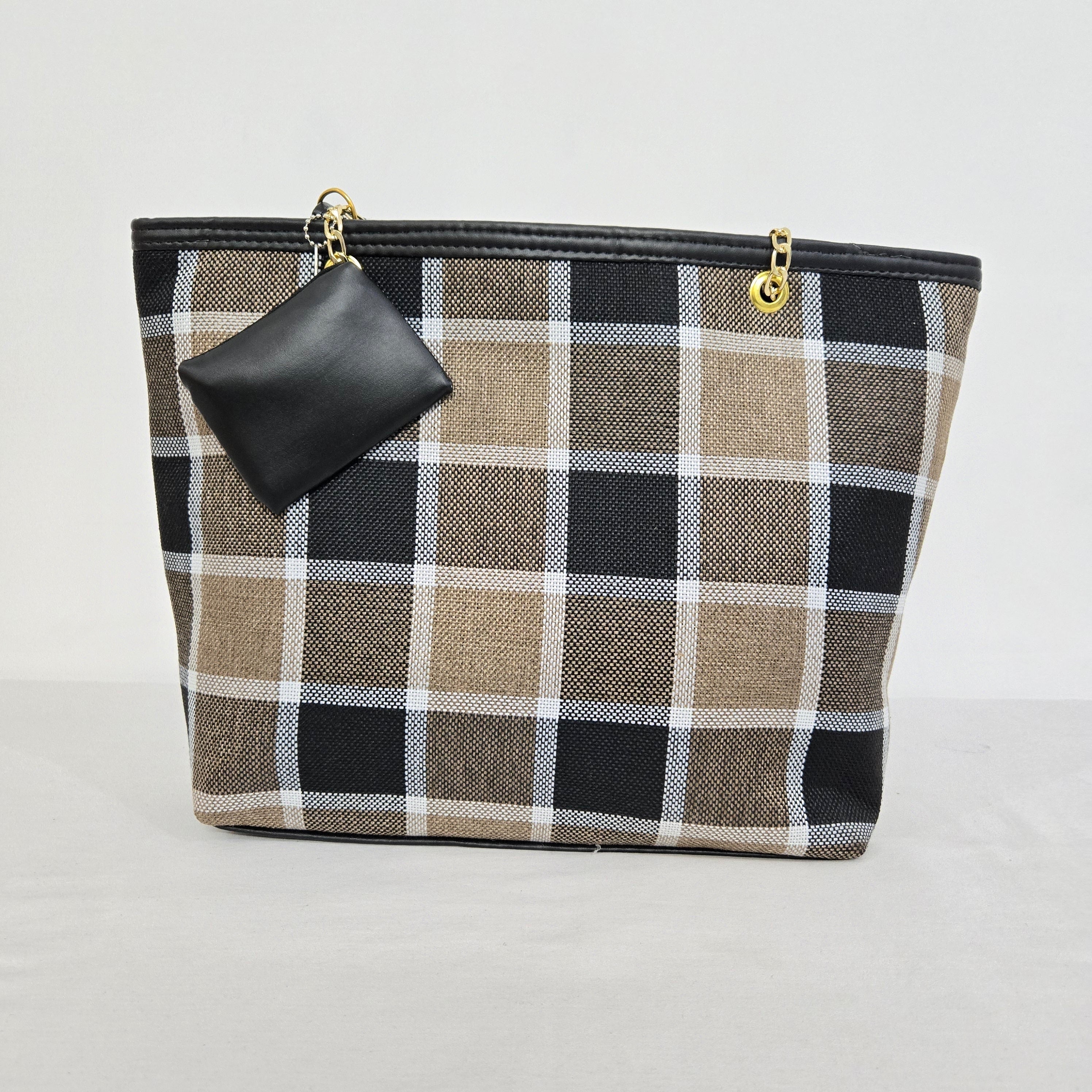 Elegant Plaid Tote Bags